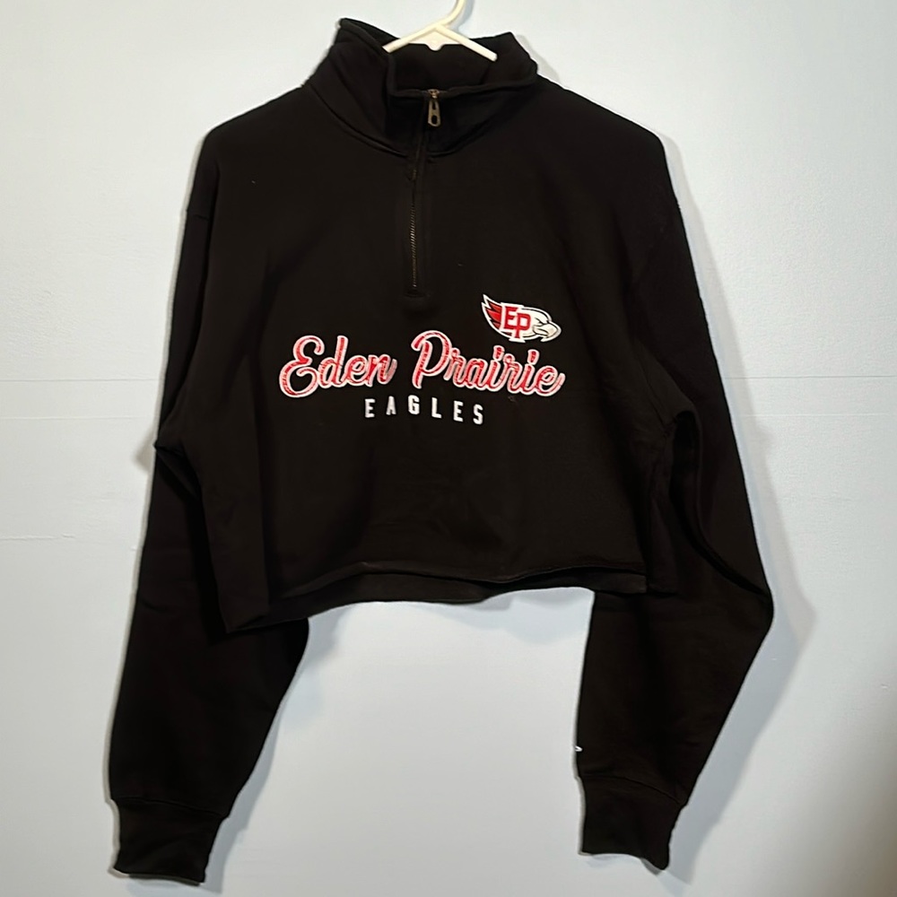 Blue 84 Black Crop Top w/ Eden Prairie Logo
